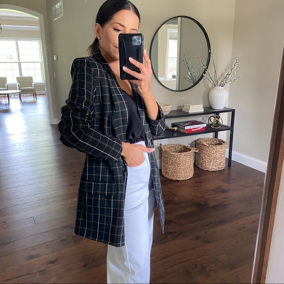 Plaid oversized black blazer - Picture 7 of 12